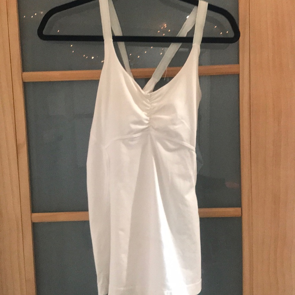 White adidas racer back sports top